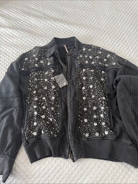 Free People Embellished Bomber Jacket - Women's,size XS